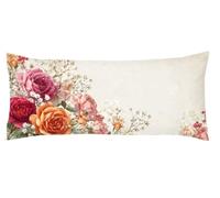 Funda Almohada Simple 40 x 120cm Funda Cojin Flor Protector Almohada Cervicales y Cuello, Fundas Cojines Cama Decorativos Fundas Cojin Embarazada Larga Cojines, para Almohadas de Verano Kl-358