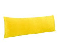 Funda Almohada Super Soft and Cozy Luxury Fuzzy Velvet Long Body Pillowcase, Easy Care Body Pillow Cover with Zipper Closure(Yellow)