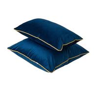Funda Almohada Velvet Cushion Covers Soft Decorative Pillow Cases For Sofa Bedroom Home para Cama(Deep Blue,45x45cm)