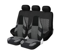 Funda Antideslizante Asiento Fundas Asiento Coche Cubo Alto Juego Completo Protectores Asiento Coche Impresos Con Huellas Neumáticos Para Kia Para Rio 2005(FULL GRAY)