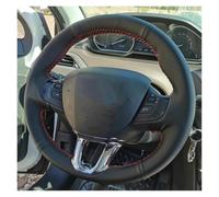 Funda Antideslizante Funda Trenzada para Volante De Coche, Cuero Genuino Antideslizante para Peugeot 208, para 2008, Accesorios Interior(Red Blue Thread)