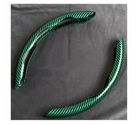 Funda Antideslizante para Volante de Coche Funda De Volante De Fibra De Carbono De 38 Cm 15 Pulgadas En Dos Mitades(Green)