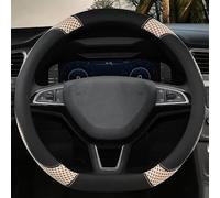 Funda Antideslizante para Volante De Coche OD Fibra Cuero Suave Y Transpirable para Octavia 2 3 A5 A7 RS para Combi(Light Brown-d)
