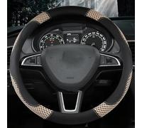 Funda Antideslizante para Volante De Coche OD Fibra Cuero Suave Y Transpirable para Octavia 2 3 A5 A7 RS para Combi(Light Brown-o)