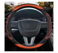 Funda Antideslizante Protector para Volante Coche Cuero 38cm para Seat para Ibiza 6l 6j para Ateca para Exeo para Tarraco Accesorios para automóviles(Orange O)