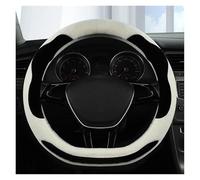 Funda Antideslizante Protector para Volante Coche Forma D Felpa Invierno para VW para Jetta 6 2017-2021 para Santana 2016-2021 Cubre Volante(Blanco)