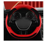 Funda Antideslizante Protector para Volante Coche Forma D Felpa Invierno para VW para Jetta 6 2017-2021 para Santana 2016-2021 Cubre Volante(Rojo)