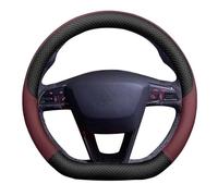 Funda Antideslizante Volante Un Coche Ante Trenzado para Asiento para Leon para Cupra R para Leon ST FR Protector Volante(Round Burgundy)