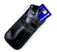 Funda antiinterferencias para tarjetas de crédito, tarjetas de crédito, DNI, pasaporte, llaves de coche y alarma - Protección avanzada contra escaneos, robos digitales y acceso no autorizado, Negro