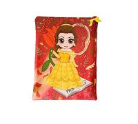 Funda artesanal grande para libros y tablets de Las Princesas Clásicas Chibi + marcapáginas regalo, algodón ecológico, acolchada y con cremallera. Regalo ideal para adolescentes (BELLA)