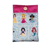 Funda artesanal mediana de solapa para libros de princesas disney + marcapáginas de regalo, funda de algodón ecológico, acolchada para adolescentes