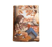 Funda artesanal solapa ajustable Junto a la ventana + marcapáginas de regalo, funda de terciopelo, acolchada. Regalo ideal para personas lectoras