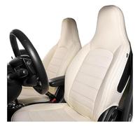 Funda Asiento Coch 1 Par De Fundas Cuero Para Asientos Coche Cojín Para Mercedes Para Smart 453 Para Fortwo Para Forfour 2015-2019 Protector Asiento Coche(BLANCO,15-19)