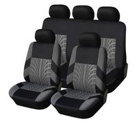 Funda Asiento Coch Fundas Protectoras Poliéster Para Asientos Coche Para Mercedes Para Benz SLK SLC A AMG A45 C C63 E E55 GT Juego Fundas Asientos(9Pcs-Gray)