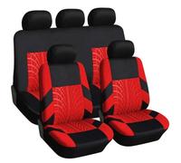 Funda Asiento Coch Fundas Protectoras Poliéster Para Asientos Coche Para Mercedes Para Benz SLK SLC A AMG A45 C C63 E E55 GT Juego Fundas Asientos(9Pcs-Red)