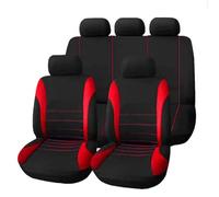 Funda Asiento Coch Fundas Tela Asientos Coche 5 Plazas Para Toyota Para Camry Para Highlander Para Harrier Para Sequoia Para Corolla Para Land Para Cruiser Protector Asiento Coche(Rojo)