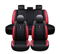 Funda Asiento Coche 11 Uds 5 Asientos Fundas Asiento Coche Cuero PU Conjunto Completo Asientos Funda Cojín Asiento Trasero Delantero Universal Camión SUV Para Hyundai(Black)