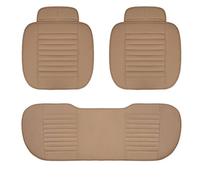 Funda Asiento Coche Cuero Pu Cojín Para Ford Para Fiesta Para Fusion Para Mondeo Para Taurus Para Mustang Para Territorio Para S-max Para Expedición Protectoras Asiento(Beige 5 Seat)