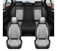 Funda Asiento Coche Funda Asiento Coche Para Jazz Para City Para Life Para Vezel Para Civic Para Accord Crv Para Accesorios Interior Cuero Funda Coche Asiento(Black Grey)