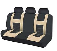 Funda Asiento Coche,Fundas Asientos Coche Cubiertas de asiento automovilístas traseras traseras AUTOMÁTICAS Tela de malla para todos los coches Cubiertas de asiento universales(Black Beige)