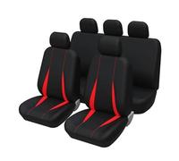 Funda Asiento Coche Juego Completo Fundas Asientos Coche 5 Plazas Banco Sólido Fácil Instalar Universal Para Camión/SUV Para Peugeot 207 Funda de Asiento(Red Full Set)