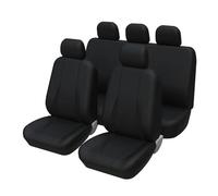 Funda Asiento Coche Juego Completo Fundas Asientos Coche 5 Plazas Banco Sólido Fácil Instalar Universal Para Camión/SUV Para Peugeot 207 Funda Coche Asiento(Black Full Set)
