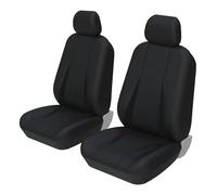 Funda Asiento Coche Juego Completo Fundas Asientos Coche 5 Plazas Banco Sólido Fácil Instalar Universal Para Camión/SUV Para Peugeot 207 Funda Coche Asiento(2 Piece Black)