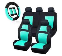 Funda Asiento Coche Juego Fundas Asiento Deportivo Material Transpirable Automóviles Camiones SUV Incluye Funda Para Volante Y Protección Para Los Hombros(2)