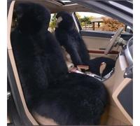 Funda Asiento Coche One Piece-Funda Felpa Asiento Coche Cojín Protector Delantero Piel Lana Larga Piezas Funda Coche Asiento(Black-1PC)