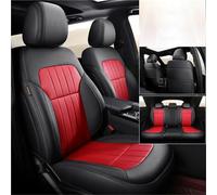 Funda Asiento Coche Para Ford Para Mustang Para Kuga Para Ecosport Para Edge Fundas Protectoras Cuero Personalizadas Para Asientos Coche(5Pcs-Black Red)