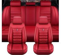 Funda Asiento Coche para Nissan Skyline R33 R32 R30 R31 V35 V36 V37, Universales,Cuero PU,Impermeable,Transpirable, 5 Plazas,Conducción Confortable(Red)