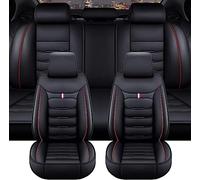 Funda Asiento Coche para Nissan Skyline R33 R32 R30 R31 V35 V36 V37, Universales,Cuero PU,Impermeable,Transpirable, 5 Plazas,Conducción Confortable(Black Red)