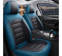 Funda Asiento Coche Universales para Chrysler 200 300 300C 300s Grand Voyager Pacifica, Resistente al Desgaste，Cuero PU，Impermeable，Transpirable, 5 Plazas(Black Blue)
