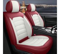 Funda Asiento Coche Universales para Chrysler 200 300 300C 300s Grand Voyager Pacifica, Resistente al Desgaste，Cuero PU，Impermeable，Transpirable, 5 Plazas(Red White)