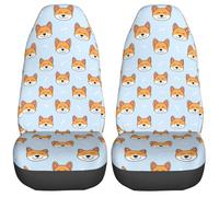 Funda Asiento Coches Fáciles De Instalar Universales Fundas para Asientos Cubre Asiento Coches para Conductor SUV Copiloto, Corgi De Dibujos Animados Durmiendo, Lindo Azul