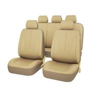 Funda Asiento Coches Fundas De Cuero para Asiento De Coche para Toyota para Camry para Highlander para Harrier para Sequoia 4/9 Uds. Fundas Asientos Coche(ZT01-5Seats-Beige)