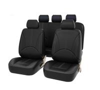 Funda Asiento Coches Fundas De Cuero para Asiento De Coche para Toyota para Camry para Highlander para Harrier para Sequoia 4/9 Uds. Fundas Asientos Coche(ZT01-5Seats-Black)