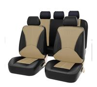 Funda Asiento Coches Fundas De Cuero para Asiento De Coche para Toyota para Camry para Highlander para Harrier para Sequoia 4/9 Uds. Fundas Asientos Coche(ZT04-5Seats-Beige)