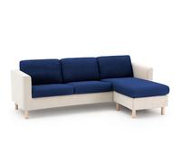 Funda Asiento y Respaldo Milan. Funda para Cojines Separados sofá y sillón. Multielástica, máxima adaptabilidad y Tacto Suave, Lavable en Lavadora. Talla XL Medida cojín 130 a 180 cm, Azul C04