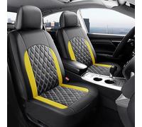 Funda Asientos Coche Delantero para Fiat 500/500E/500C/ 500L/500X/500X Sport/New 500 Electric, Cuero Juegos De Cubreasientos Antideslizante Protector Interior Accesorios,E Yellow