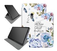 Funda azul bíblica para iPad de 10ª generación de 10.9 pulgadas versión 2022 (número de modelo: A2696 A2757 A2777), soporte plegable giratorio de 360 grados, múltiples ángulos de visión, funda con