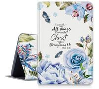 Funda azul bíblica para iPad de 10ª generación de 10.9 pulgadas versión 2022 (número de modelo: A2696 A2757 A2777), funda plegable de piel sintética a prueba de golpes con apagado y encendido