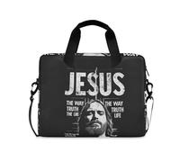 Funda bandolera portátil con cremallera para laptop, con asa y correa para el hombro, bolsillo para computadora de 15.6 pulgadas, cristiano Jesús Faith