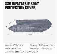 Funda Barca, Funda para Barco Impermeable Funda de Goma 420D de Grado Marino, Resistente a la decoloración y al desgarro, for Barco, Parasol, Inflable, Color Plateado(330)