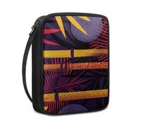 Funda Biblia Bambue Amarillo Púrpura Funda Libros Lectura para Mujer Hombres Multifuncional Durable Poliéster de Lona con Asa y Cremallera para Biblia de Tamaño Estándar (27.5x22.5x5.5 cm)