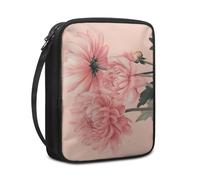 Funda Biblia Crisantemo Rosado Funda Libros Lectura para Mujer Hombres Multifuncional Durable Poliéster de Lona con Asa y Cremallera para Biblia de Tamaño Estándar (27.5x22.5x5.5 cm)