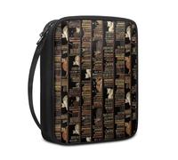 Funda Biblia Estante De Libros De Gato Naranja Funda Libros Lectura para Mujer Hombres Multifuncional Durable Poliéster de Lona con Asa y Cremallera para Biblia de Tamaño Estándar (27.5x22.5x5.5 cm)