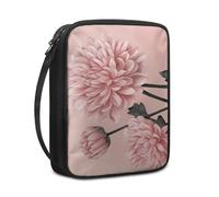 Funda Biblia Flor Rosa Elegante Funda Libros Lectura para Mujer Hombres Multifuncional Durable Poliéster de Lona con Asa y Cremallera para Biblia de Tamaño Estándar (27.5x22.5x5.5 cm)