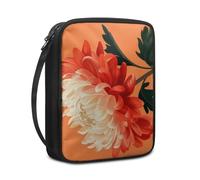 Funda Biblia Hoja Naranja Flor Funda Libros Lectura para Mujer Hombres Multifuncional Durable Poliéster de Lona con Asa y Cremallera para Biblia de Tamaño Estándar (27.5x22.5x5.5 cm)