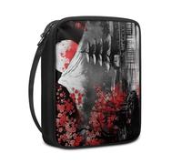 Funda Biblia Montaña Gris Japonesa Funda Libros Lectura para Mujer Hombres Multifuncional Durable Poliéster de Lona con Asa y Cremallera para Biblia de Tamaño Estándar (27.5x22.5x5.5 cm)